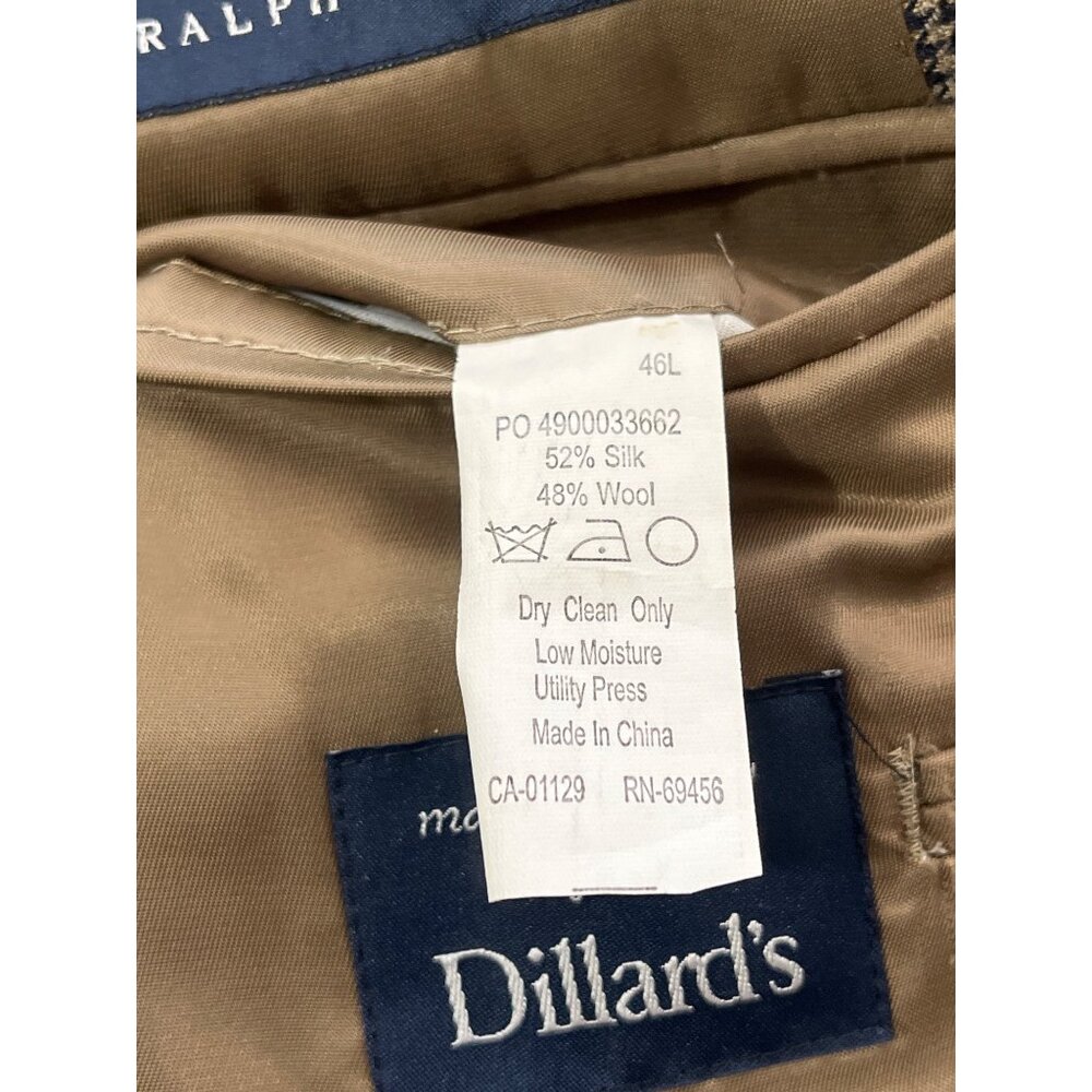Ralph Lauren Houndstooth Blazer Jacket Dillards Sports Coat Brwon Mens 46L - Picture 4 of 7